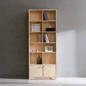 E145 미송 원목 6단 도어책장 800 1color