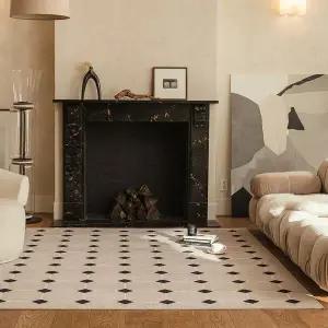 [한빛카페트]다이아 프렌치감성 모던 타일 러그 거실 카페트 140x200cm