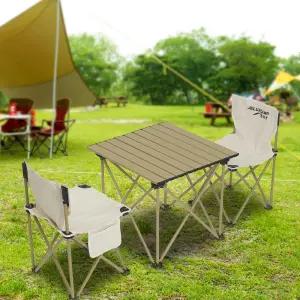 2인 야외식탁 캠핑 롤테이블 의자세트(54cm/아이보리)