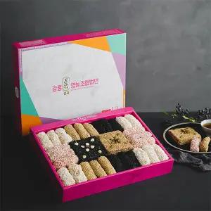 (강릉모래내한과) 찹쌀 강정 과즐 세트 (지함3호)2단 1kg