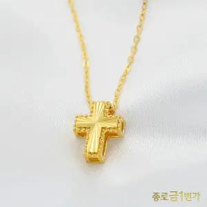 여자 순금 목걸이 루미너스 십자가  3.75g 99.9