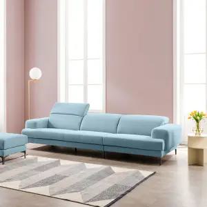 밀란 3.5인 헤드기능 카시미라 패브릭 소파+스툴