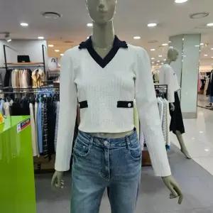 시슬리/애플아울렛/니트 배색 케이블 티셔츠 SATS07311