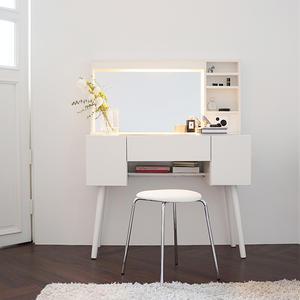 모아이 샤이 LED조명 수납거울 콘솔화장대 세트(스툴포함)