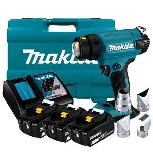 [마끼다] DHG181RGE 18V 6.0Ah 3팩 충전무선열풍기 히팅건 온도풍량조절