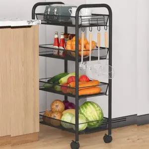 [텐바이텐]이동식 철제 수납 다용도 트롤리 4단