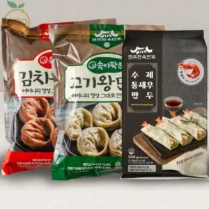 [G]김치왕만두+고기왕만두+통새우만두 각1봉, 총3봉