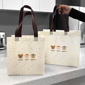 곰돌이 쇼핑백 부직포 선물 포장 가방 캐릭터 타포린백 단체 대량