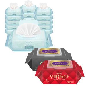 100매 캡형 리필형 15개 물티슈 아기 가정용 물티슈 340g 안전한 전성분