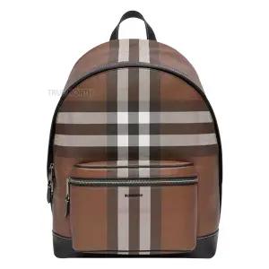 [버버리] 25SS 남성 8051414 체크 레더 백팩 브라운