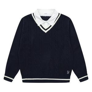 에꼴리에 HC14 주니어셔츠레이어드브이넥니트 주니어 셔츠레이어드 브이넥 니트티 25A