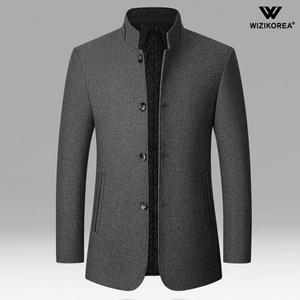 남성 슬림핏 스탠드카라 하프 모직 코트 봄 가을 정장 WI006CT