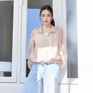 [최초가 69 900]25SS 글로시 시스루 후드점퍼