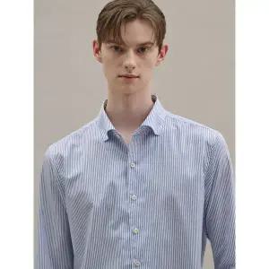 [갤럭시(GALAXY)][갤럭시] 논 아이론 스트라이프 셔츠  블루 (GA5264U04P)