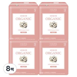내츄럴코튼 오가닉 일회용 데일리 안심 슬림 생리대 중형 12개입 8개