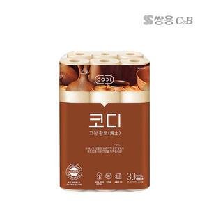 코디 고창 황토 화장지 30m 30롤 1팩 (30롤)