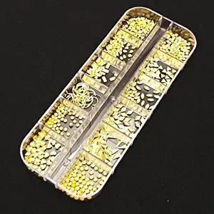 네일아트 꾸미기 파츠 세트 골드리벳 네일큐빅-WEE3A7E