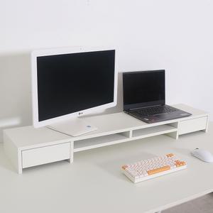 어반데코 모니터받침대 화이트1200 4서랍형 듀얼모니터거치대