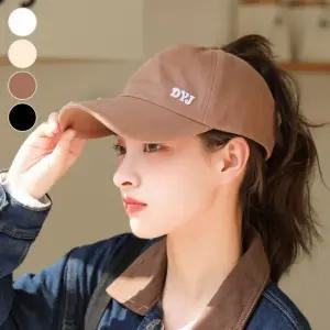 모자 여름 자외선차단 바캉스 포니테일 헤어 똥머리 수영장모자 뒤오픈형 볼캡 여성