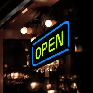 도어 팻말 채널 간판 점멸 조명 보드 영업중 글씨 인테리어 네온 LED 오픈 에폭시 간판