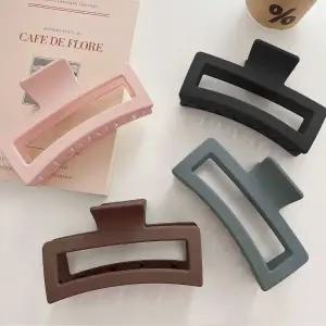 13cm 빅사이즈 매트 스퀘어 헤어 집게핀 2p_11895666_588963