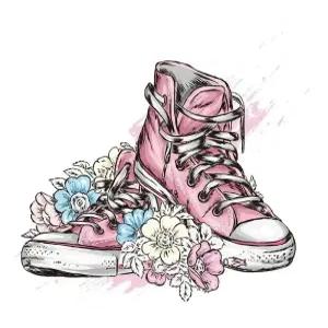 의류 전사지 꽃 핑크 분홍 운동화 열패치 의류 가방 리폼