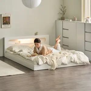 [원룸추천 특별가] 파로마 에밋 LED 저상형침대(일반형) 퀸사이즈 6회전본넬매트 포함