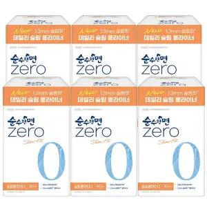 [깨끗한나라] 순수한면 제로zero 슬림 롱라이너 40개입x6팩