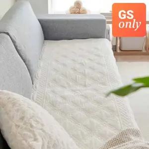 [한일카페트] 리프퀼팅 극세사 워싱 소파패드 4인용 65x230