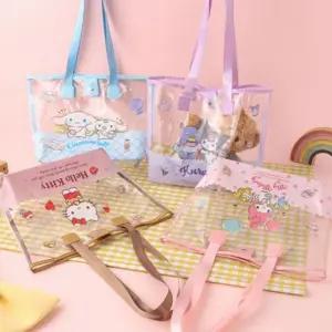 산리오 캐릭터 투명 비치 숄더백 수영가방 비치백