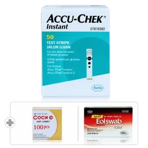 로슈 아큐첵 인스턴트 당뇨 혈당 검사지 시험지 측정지 1박스 50매+침 100개+솜 100매