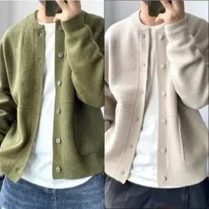 남성 가을 겨울 데일리 홍콩풍 니트 가디건