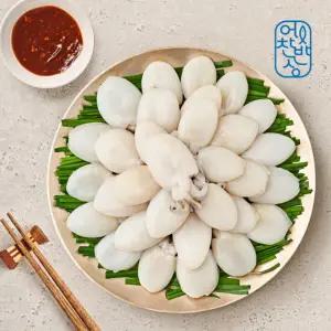 [어찬반상] 자연산 손질  갑오징어 100마리 + 숯불매콤소스 3봉 (총 3kg)