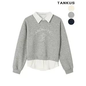 [하프클럽/]여성 셔츠 레이어드 프린팅 맨투맨