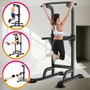 홈트 치닝디핑 철봉운동기구 하중 400kg 강철프레임 높이조절 가정용
