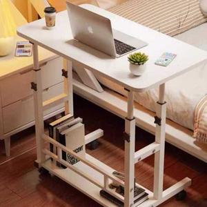 이동식책상 바퀴형 간이 테이블 높낮이조절테이블 사무실 다용도 노트북 거실 접이식 화이트