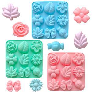 1/3pcs 9 캐비티 꽃 모양 실리콘 캔디 금형 데이지 초콜릿 잎 넥타이 젤리 나비 푸딩 튤립