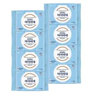[크리넥스]마이비데 물티슈 대용량 캡형 60매 x 8팩 클린케어 화장실용 비데용 물에녹는 비데티슈
