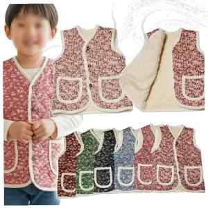 아동 누빔조끼 꽃무늬 패딩조끼 방한복 겨울옷 보온조끼 복 아기옷 방한용품 촌캉스 시골풍 할머니조끼