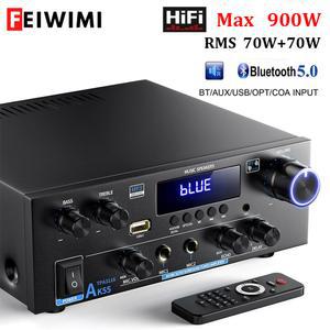 블루투스 수신 증폭기 AK55 스테레오 오디오 앰프 사운드 채널 2 0 디지털 블루투스 리시버 AMP RMS 70W 70W FM USB 차량용 홈시어터 노래방