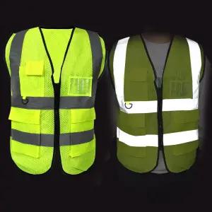 5-2 안전 조끼 형광 XL 반사 야광 신호수 조끼 망사
