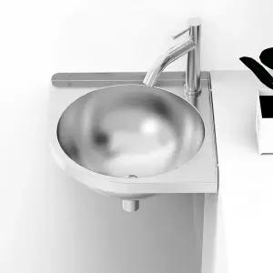 코너형 스텐세면대 간이 실버 욕실 화장실 미니 탑볼 주방