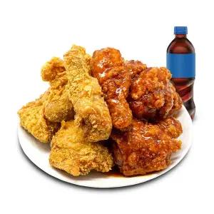 (치킨마루) 크리스피반/양념반 + 콜라500ml