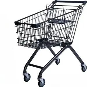 마트용카트 쇼핑 바구니 대형 블랙 매장용 트롤리 접이식