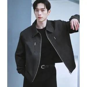 매장정품 드로우핏 DRAWFIT DRAW FIT [서강준 PICK]페이드 다잉 코튼 블루종 자켓 [CHARCOAL] DFJK5107CC 5