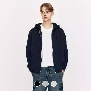 025924 브러시드 테리 솔리드 후드 집업