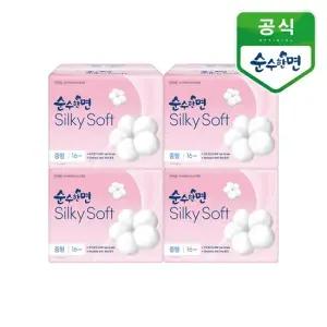 순수한면 생리대 실키소프트 중형 16개입 4개