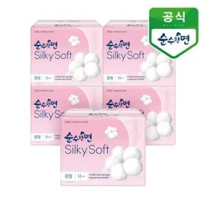 순수한면 생리대 실키소프트 중형 16개입 5개