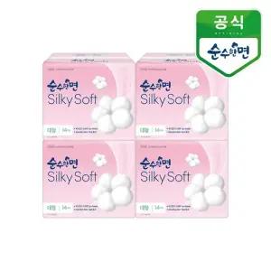 순수한면 생리대 실키소프트 대형 14개입 4개
