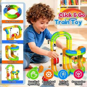 DIY 어린이 자석 레일 자동차 큐브 장난감 블록 교육호환용 마법의 트랙 기차 건설 생일 선물